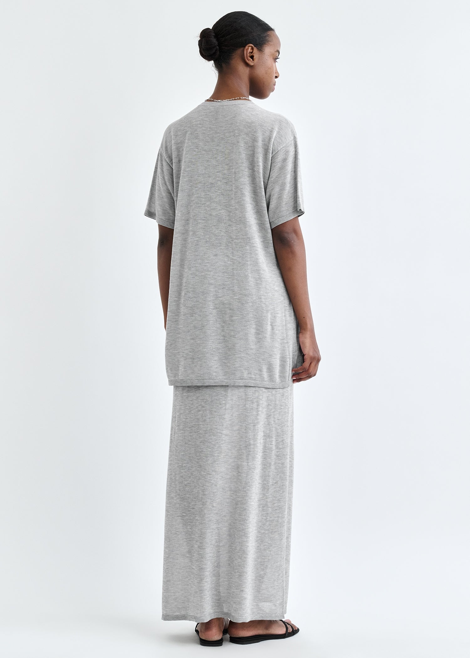 Tee Knit, Grey Melange, T-Shirt - Lindner Fashion