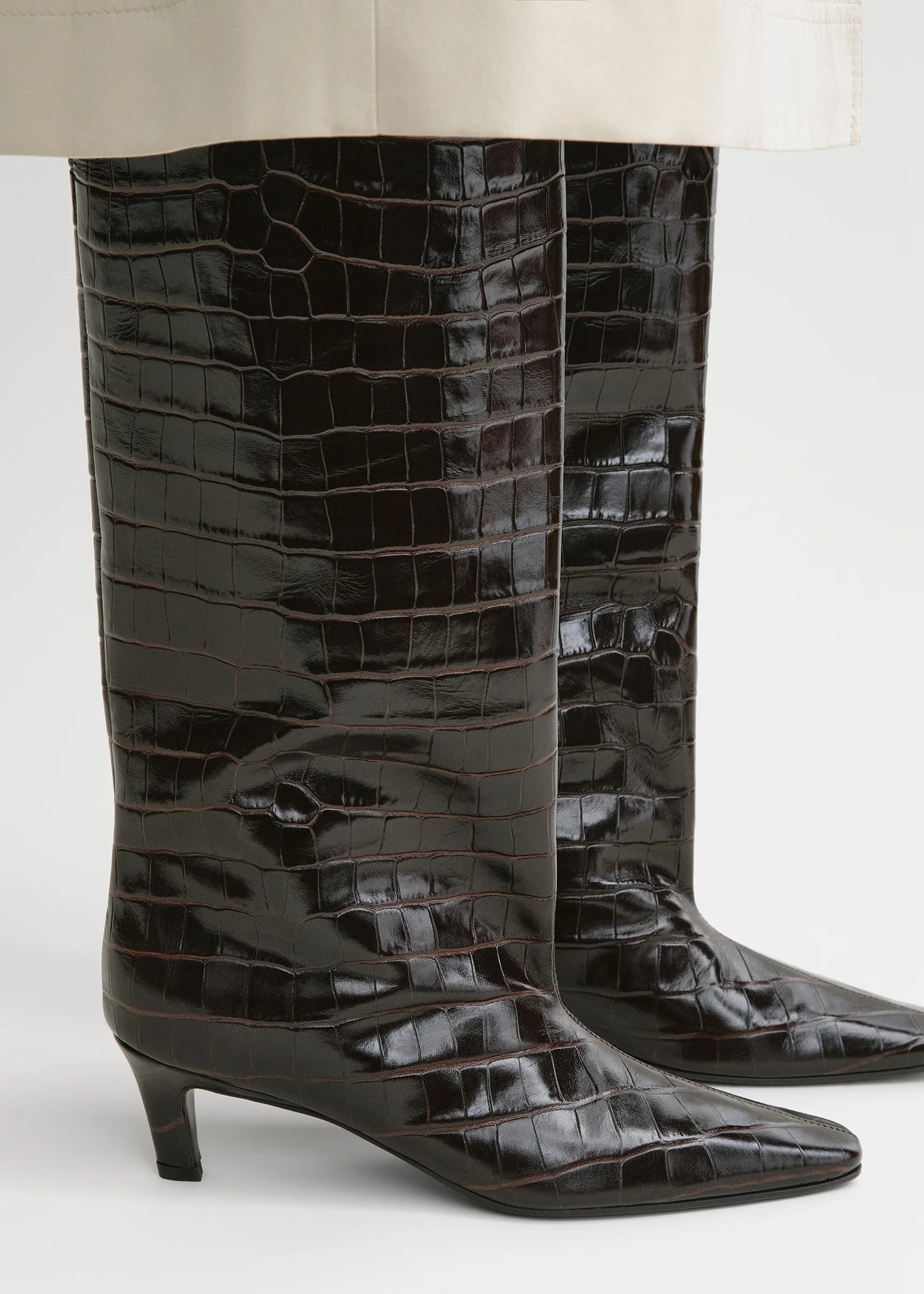 The Slim, Dark Brown/Croco, Stiefel - Lindner Fashion