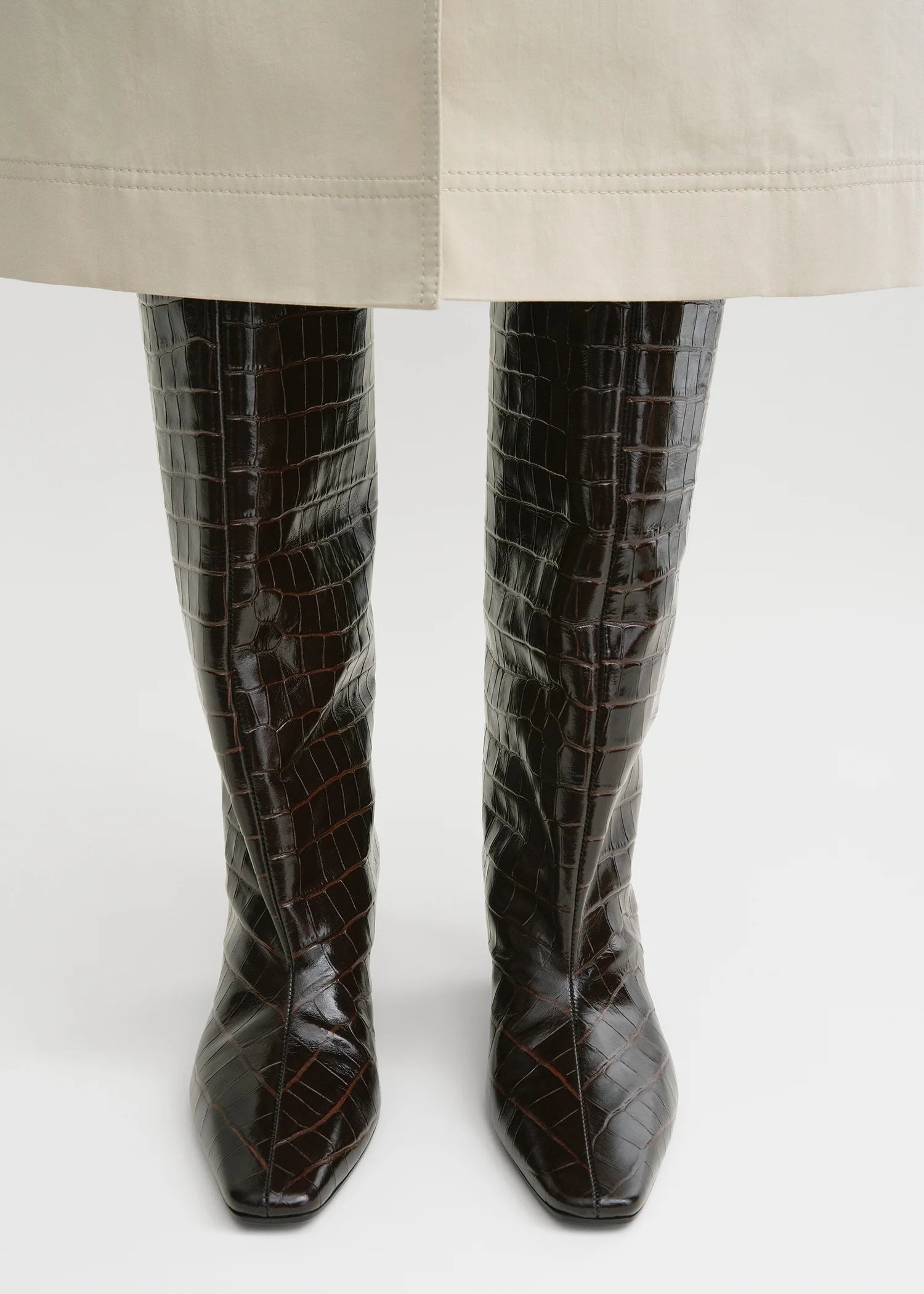 The Slim, Dark Brown/Croco, Stiefel - Lindner Fashion
