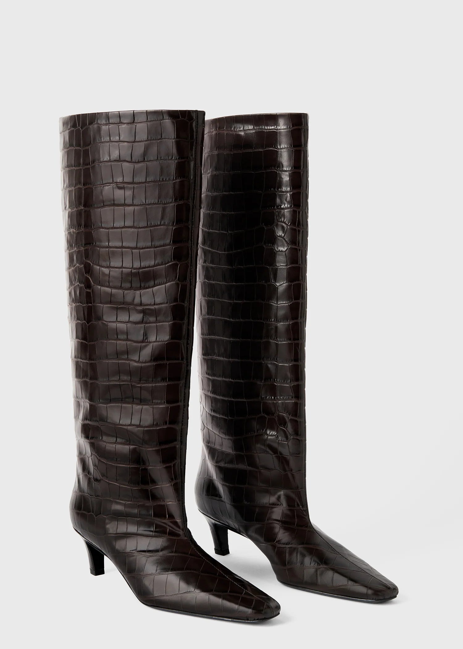 The Slim, Dark Brown/Croco, Stiefel - Lindner Fashion