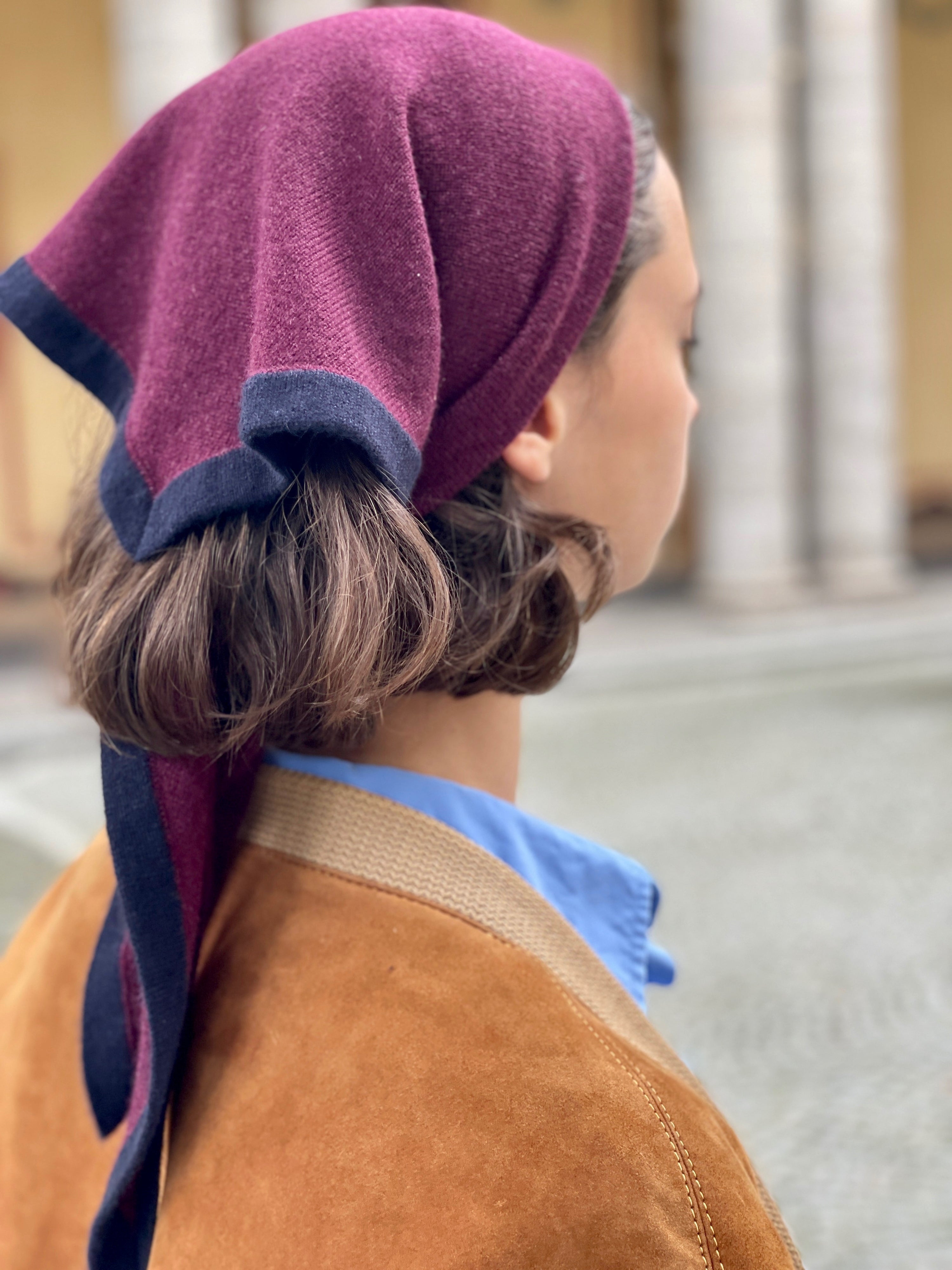 Triangle Duo, Bordeaux/Navy, Schal - Lindner Fashion