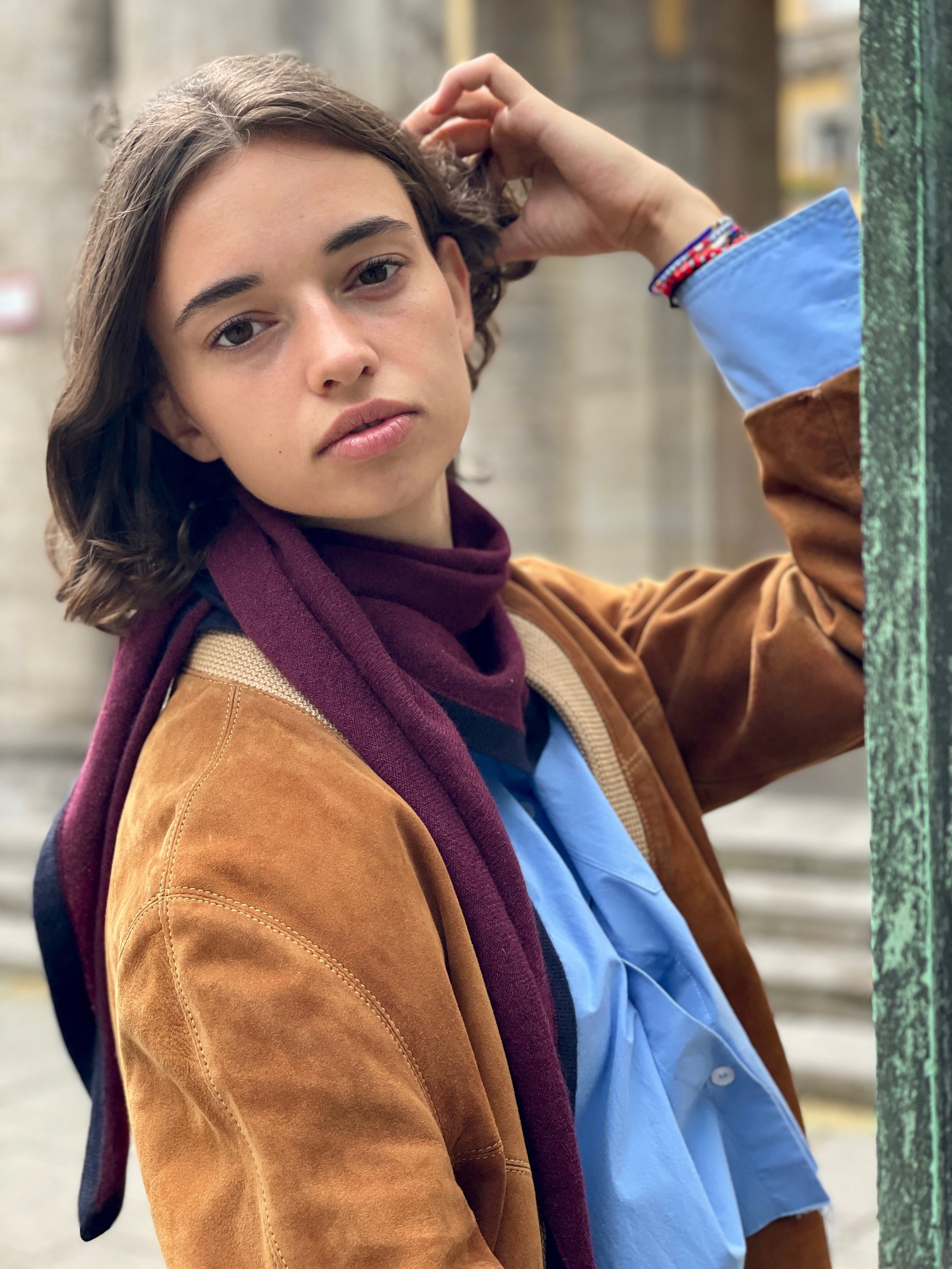 Triangle Duo, Bordeaux/Navy, Schal - Lindner Fashion