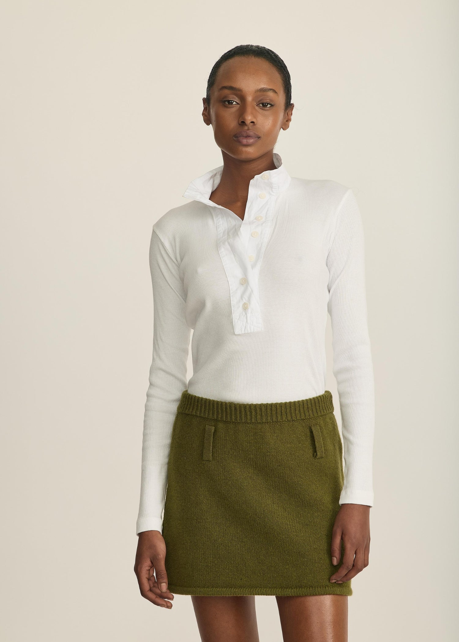 Junia, White, Langarm