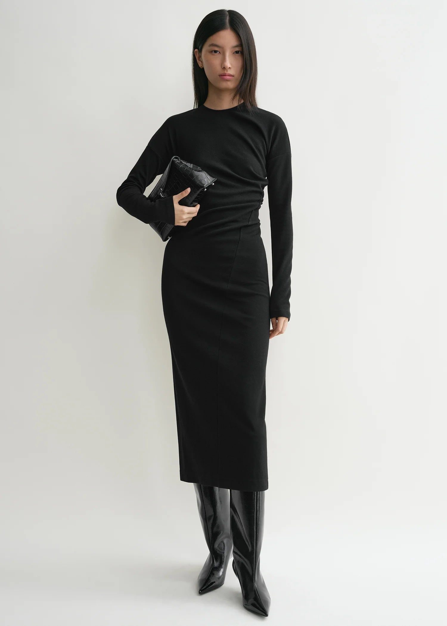 Twisted Jersey, Black, Kleid - Lindner Fashion