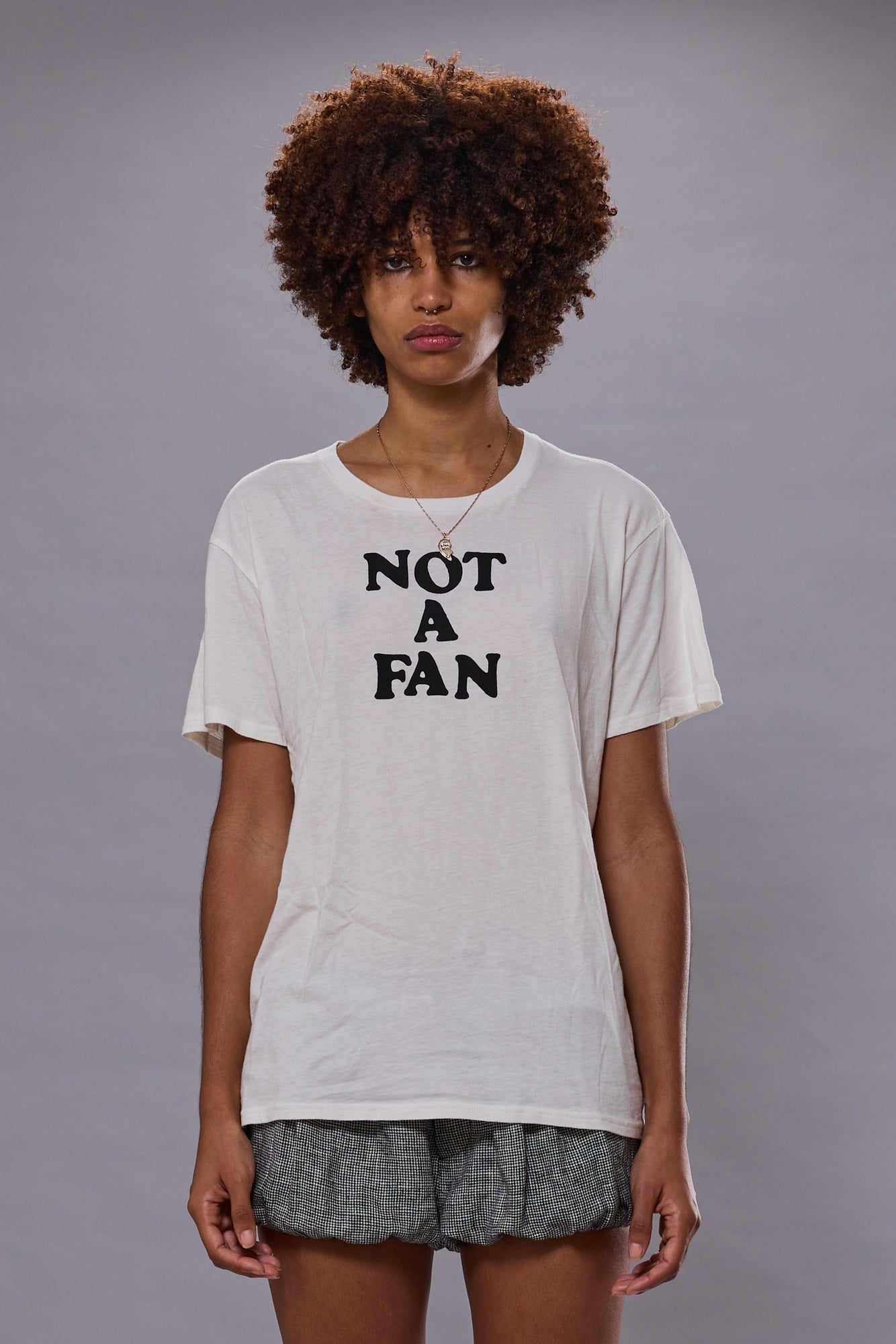 Not a Fan, Ecru, T-Shirt