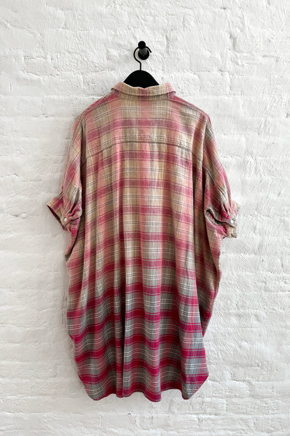 Plaid Oversized, Pink/Grey/Plaid, Dress