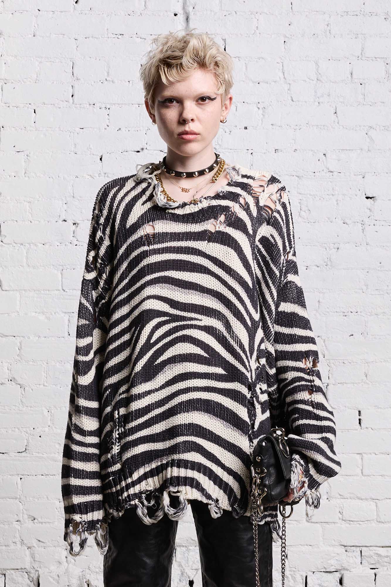 Zebra Print, Oversized Sweater