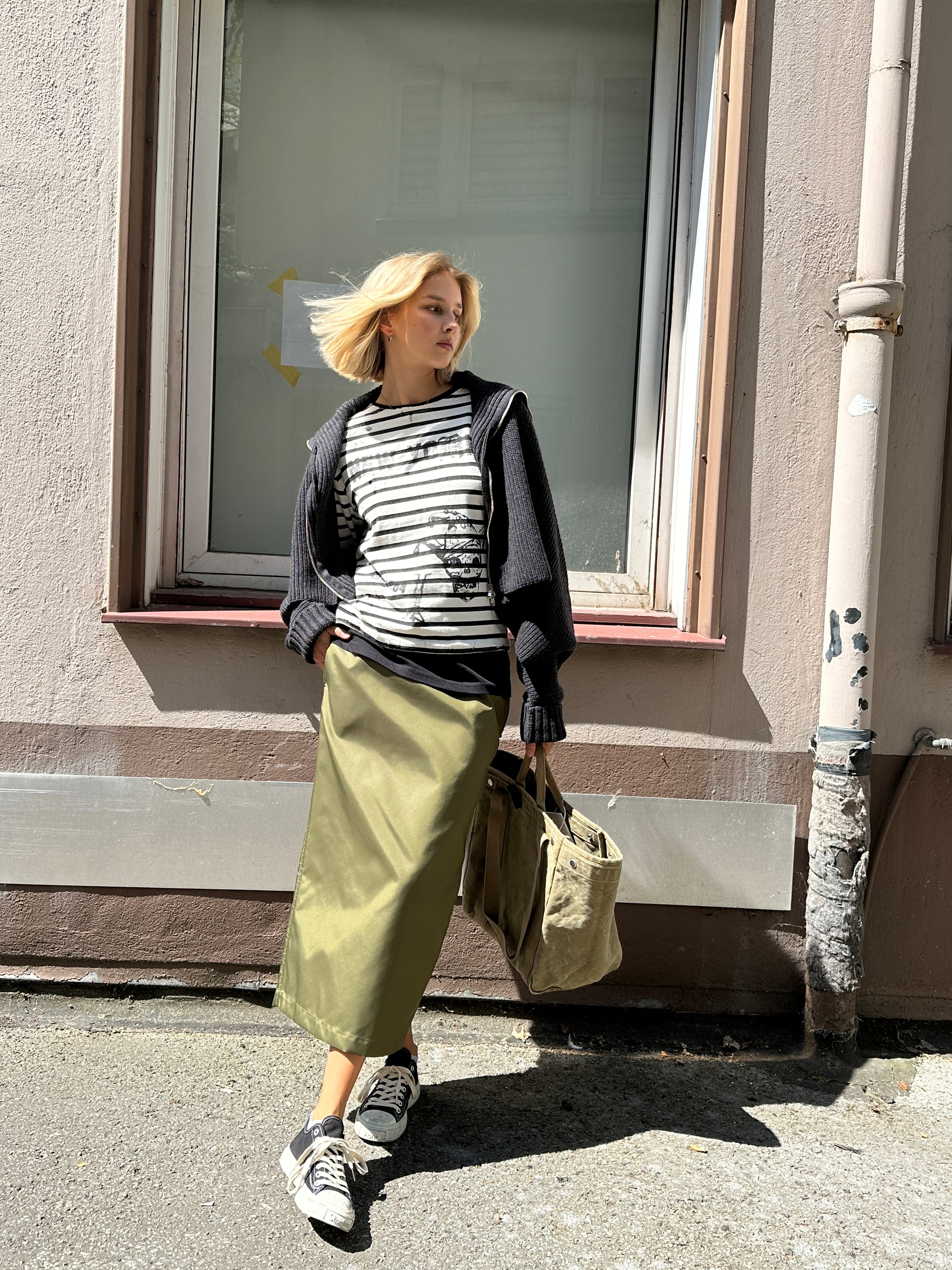 Utility Skirt, Dark Military, Rock - Lindner Fashion