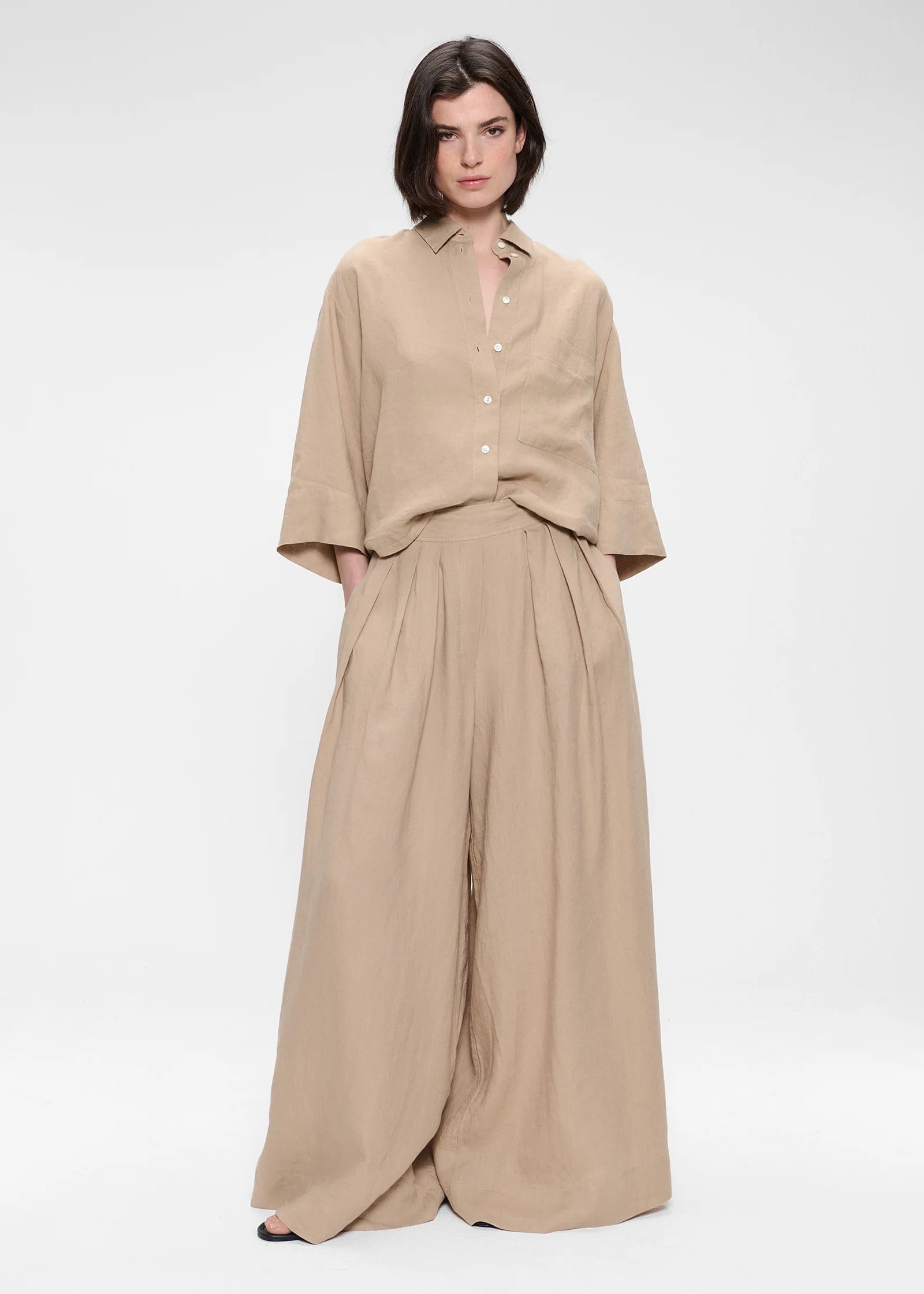 Washed Linen, Marble, Hose - Lindner Fashion