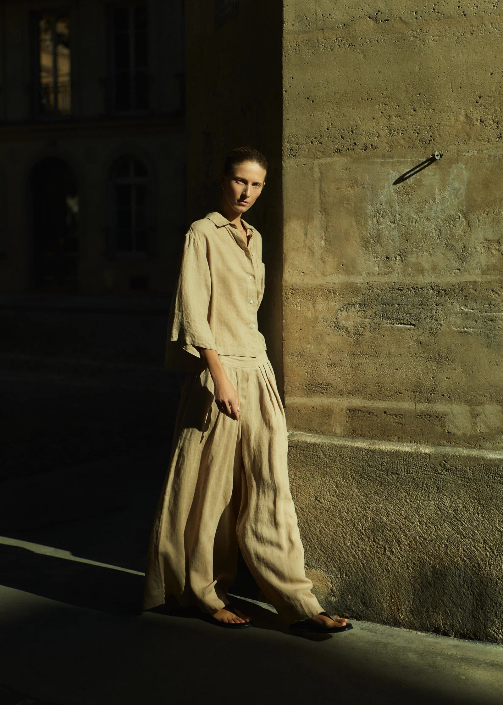 Washed Linen, Marble, Hose - Lindner Fashion