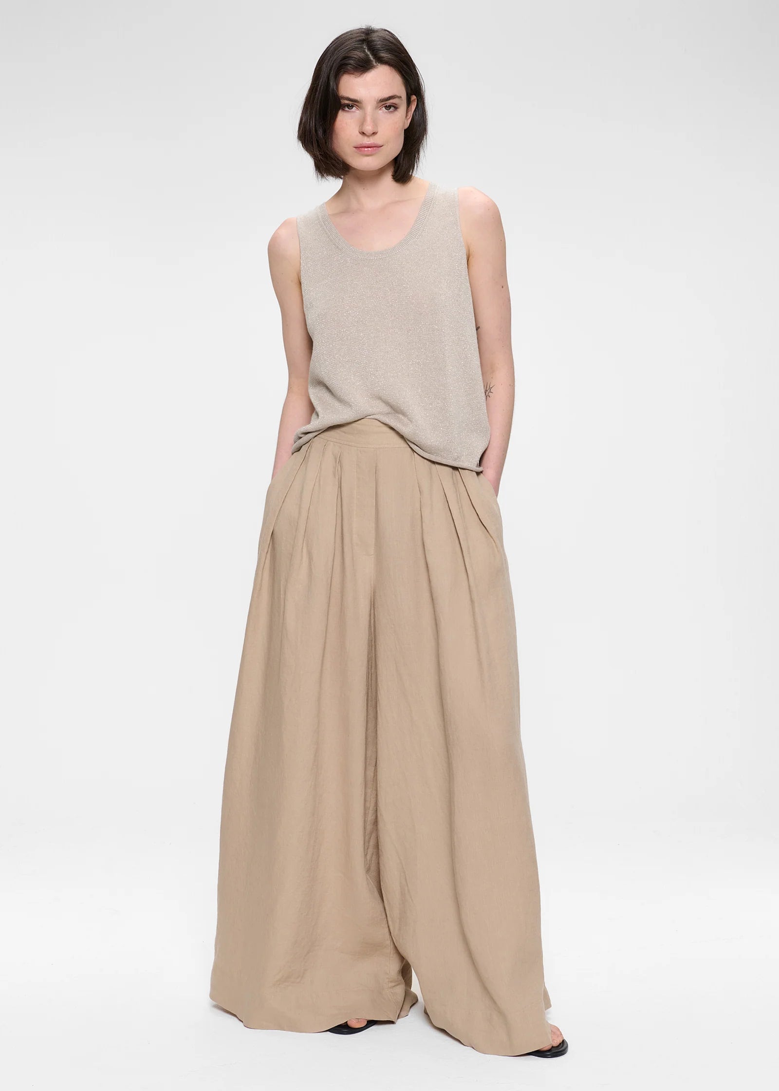 Washed Linen, Marble, Hose - Lindner Fashion