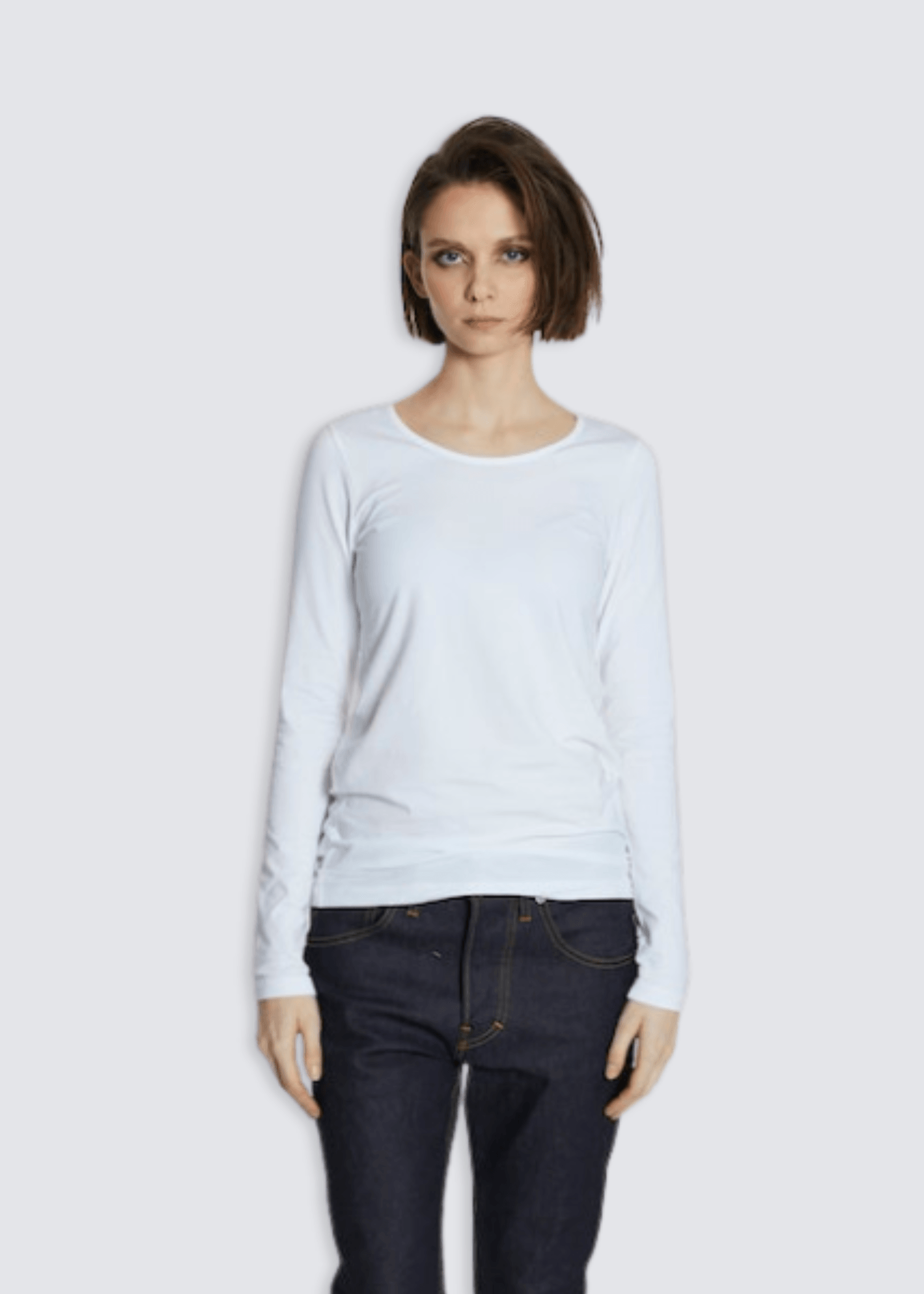 Wendy, Optic White, Longsleeve - Lindner Fashion