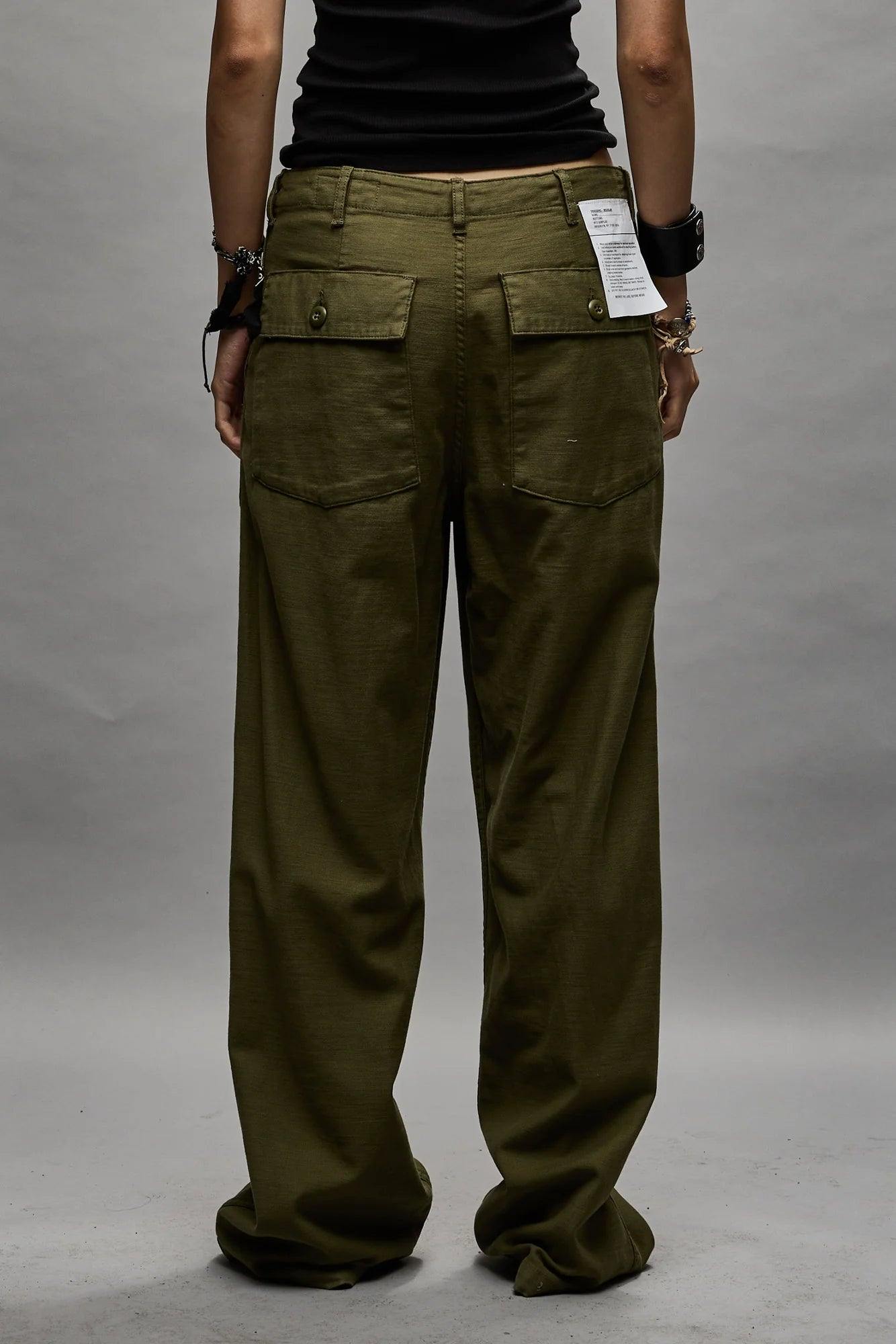 Wide Leg Utility, Olive, Hose - Lindner Fashion