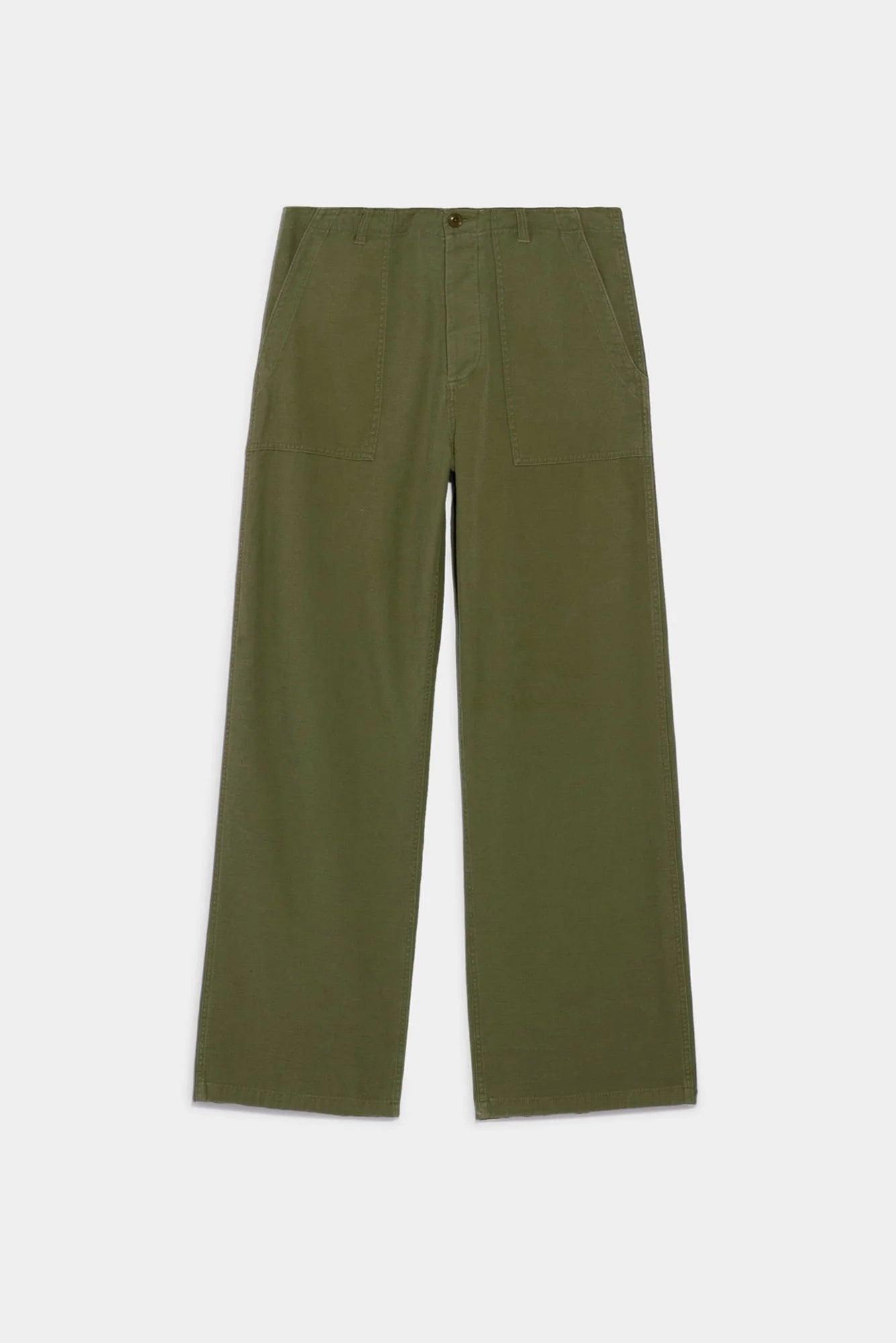 Wide Leg Utility, Olive, Hose - Lindner Fashion