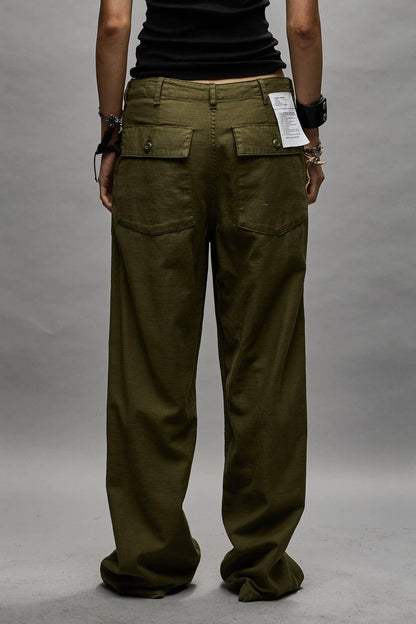 Wide Leg Utility, Olive, Pants - Lindner Fashion