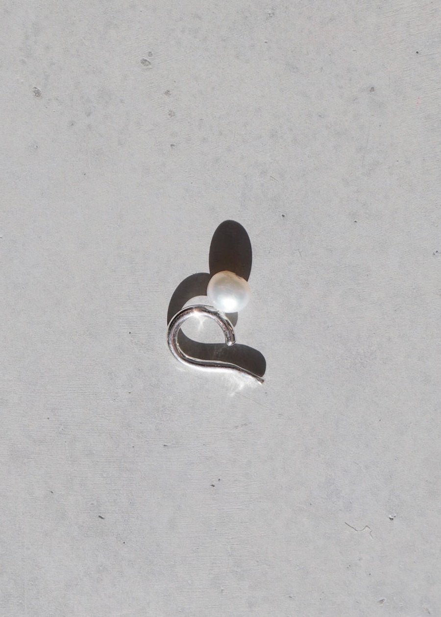 Wire Bold Pearl, 925 Silber, Earcuff - Lindner Fashion