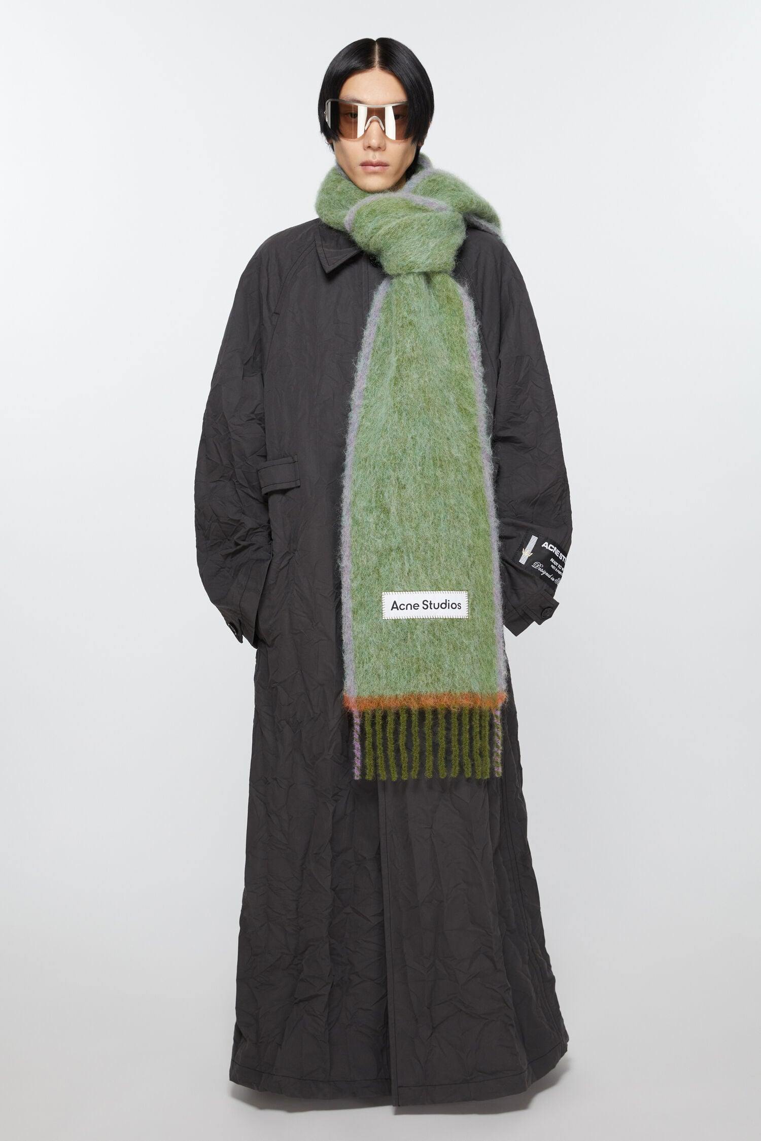 Woll-Mohair-Schal, Grass Green, Scarf - Lindner Fashion