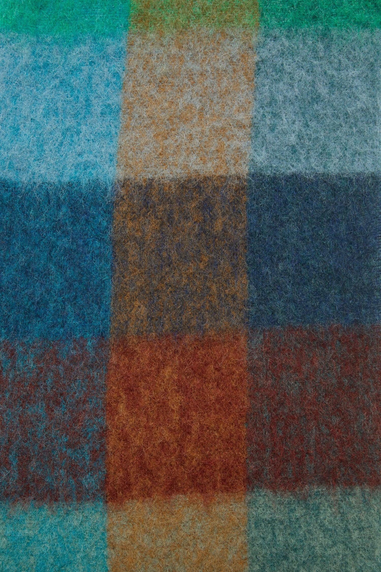 Woll-Mohair-Schal, Turq/Camel/Blue, Scarf - Lindner Fashion