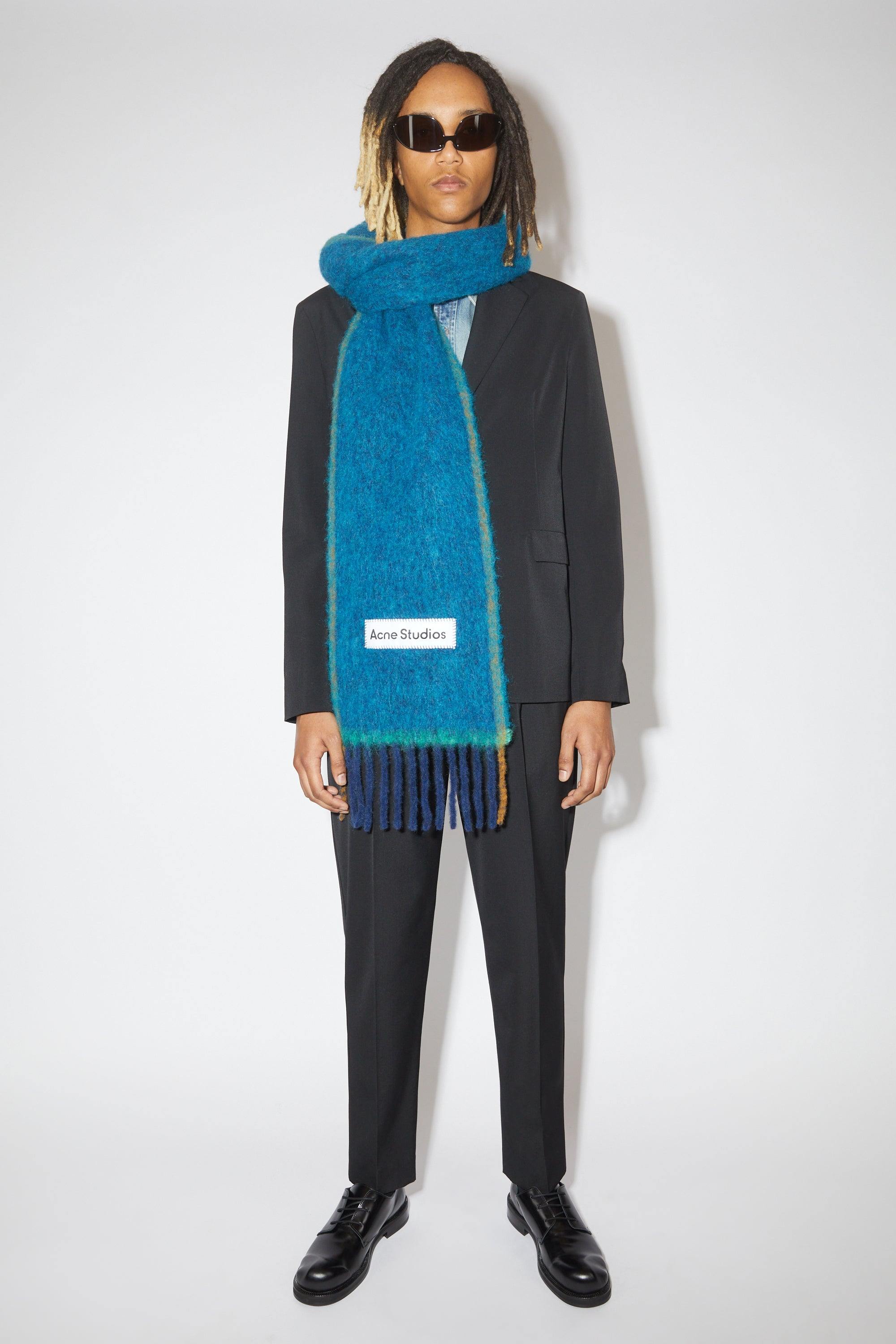 Woll-Mohair-Schal, Turquoise Blue, Scarf - Lindner Fashion