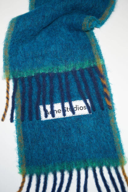 Woll-Mohair-Schal, Turquoise Blue, Scarf - Lindner Fashion