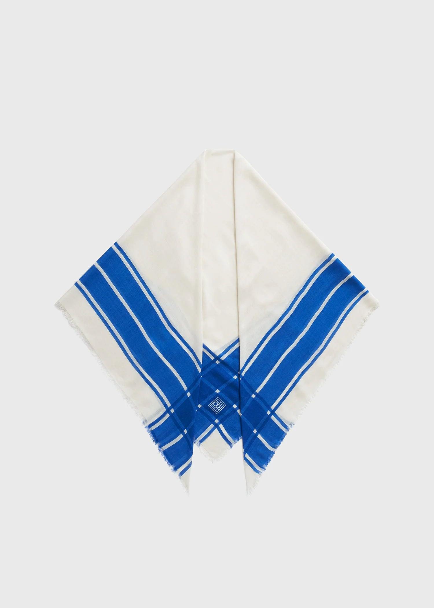 Wool Silk Blanket, Blue, Scarf - Lindner Fashion