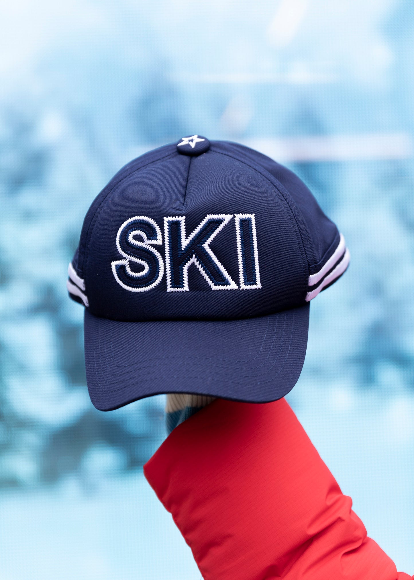 Ski Cap, Navy Snow White, Cap