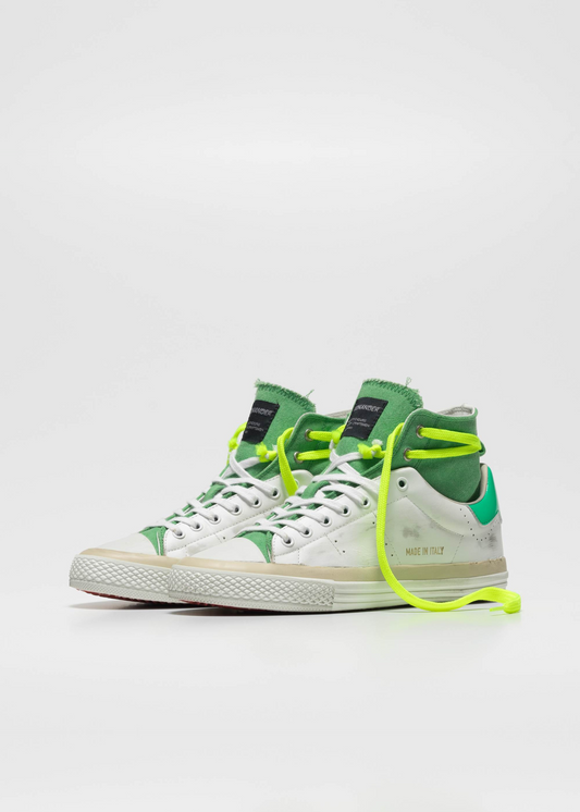 Starless High, White/Green, Sneakers 