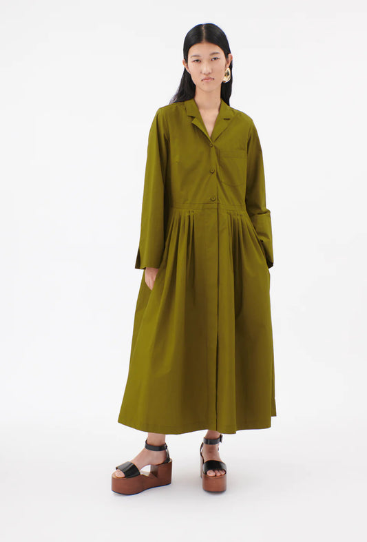 Popeline Dress, Greengold, Dress