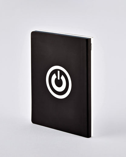 Graphic L, copyright, notebook 
