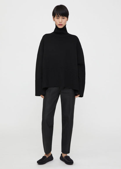 Oversized turtleneck, black, turtleneck 