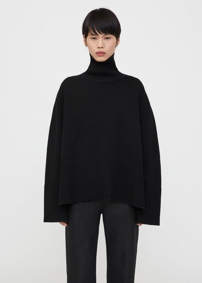 Oversized turtleneck, black, turtleneck 