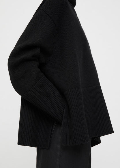 Oversized turtleneck, black, turtleneck 