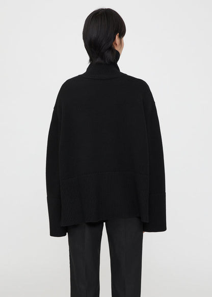 Oversized turtleneck, black, turtleneck 