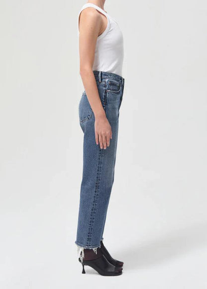 90's Crop, Mid Rise Straight, Oblique, Jeans - Lindner Fashion