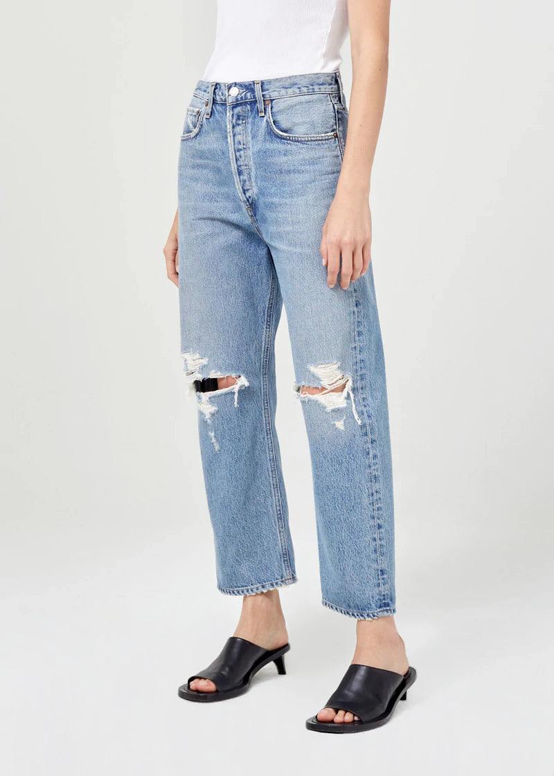 90's Crop, Mid Rise Straight, Suspend, Jeans - Lindner Fashion