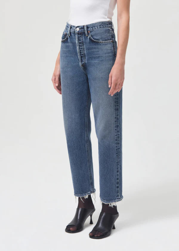 90's Crop, Mid Rise Straight, Oblique, Jeans