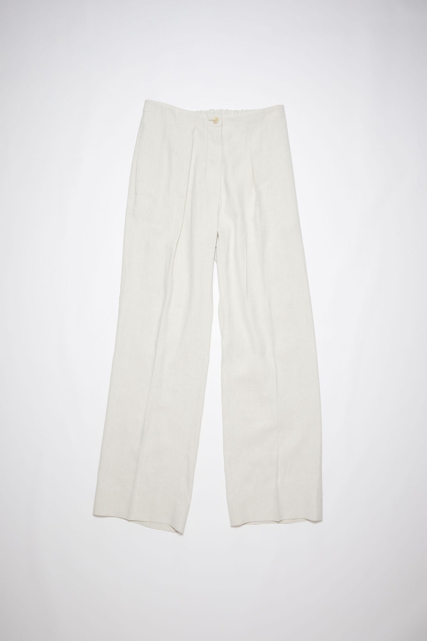 Linen Trousers, Cream White, Pants
