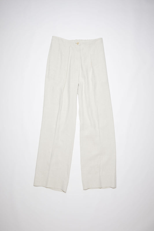Linen Trousers, Cream White, Pants