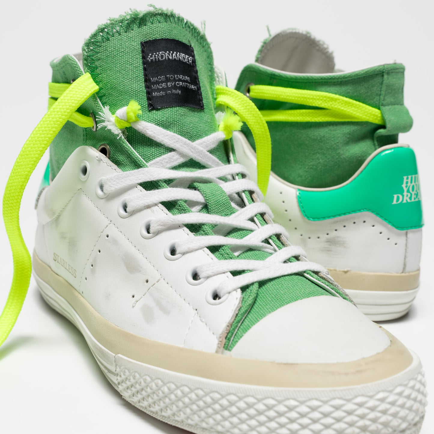 Starless High, White/Green, Sneaker