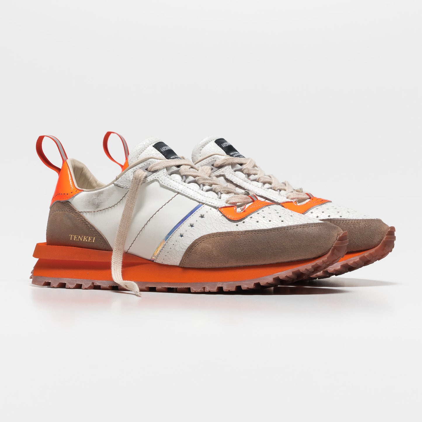 Tenkei Track, White/Orange, Herren Sneaker