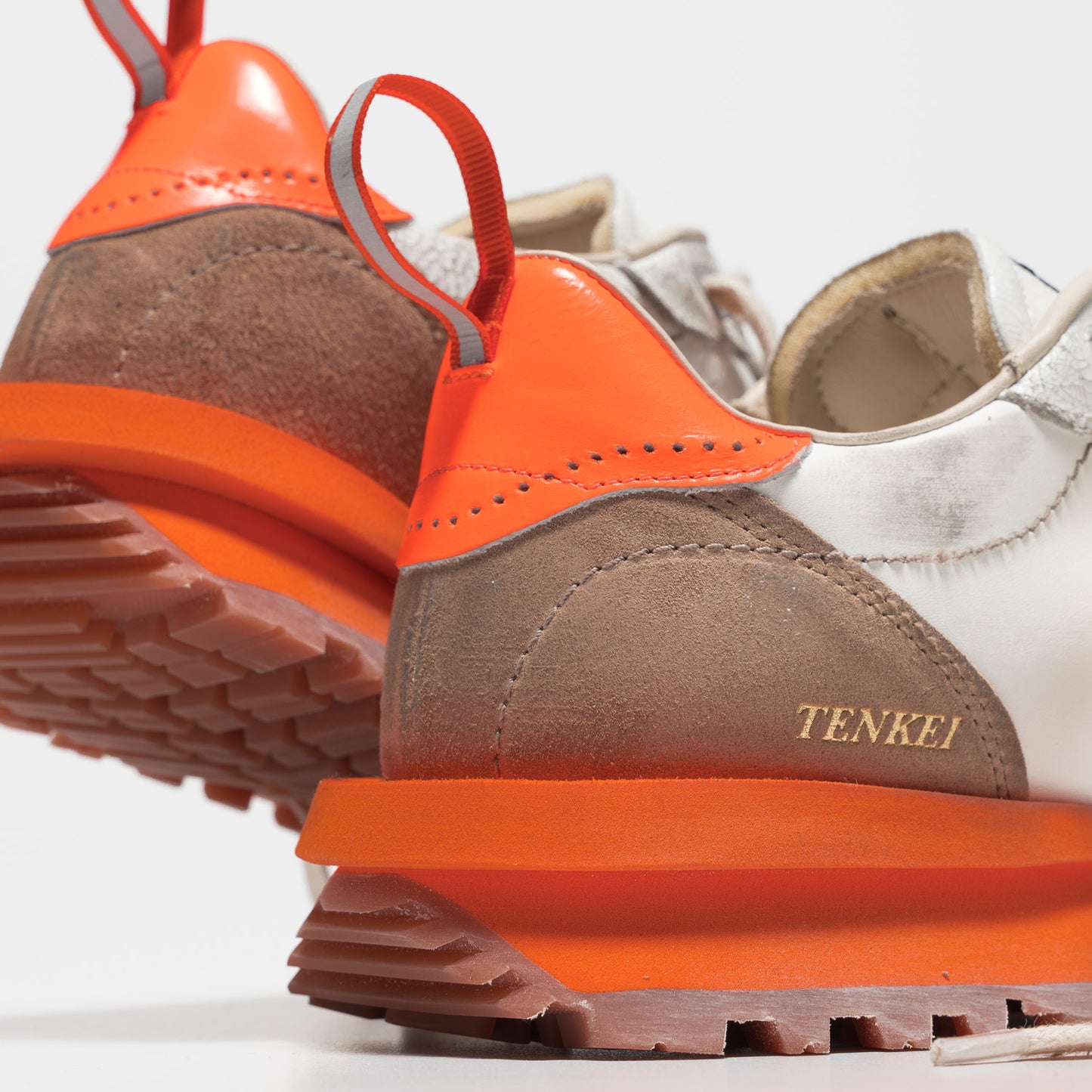 Tenkei Track, White/Orange, men's sneakers 