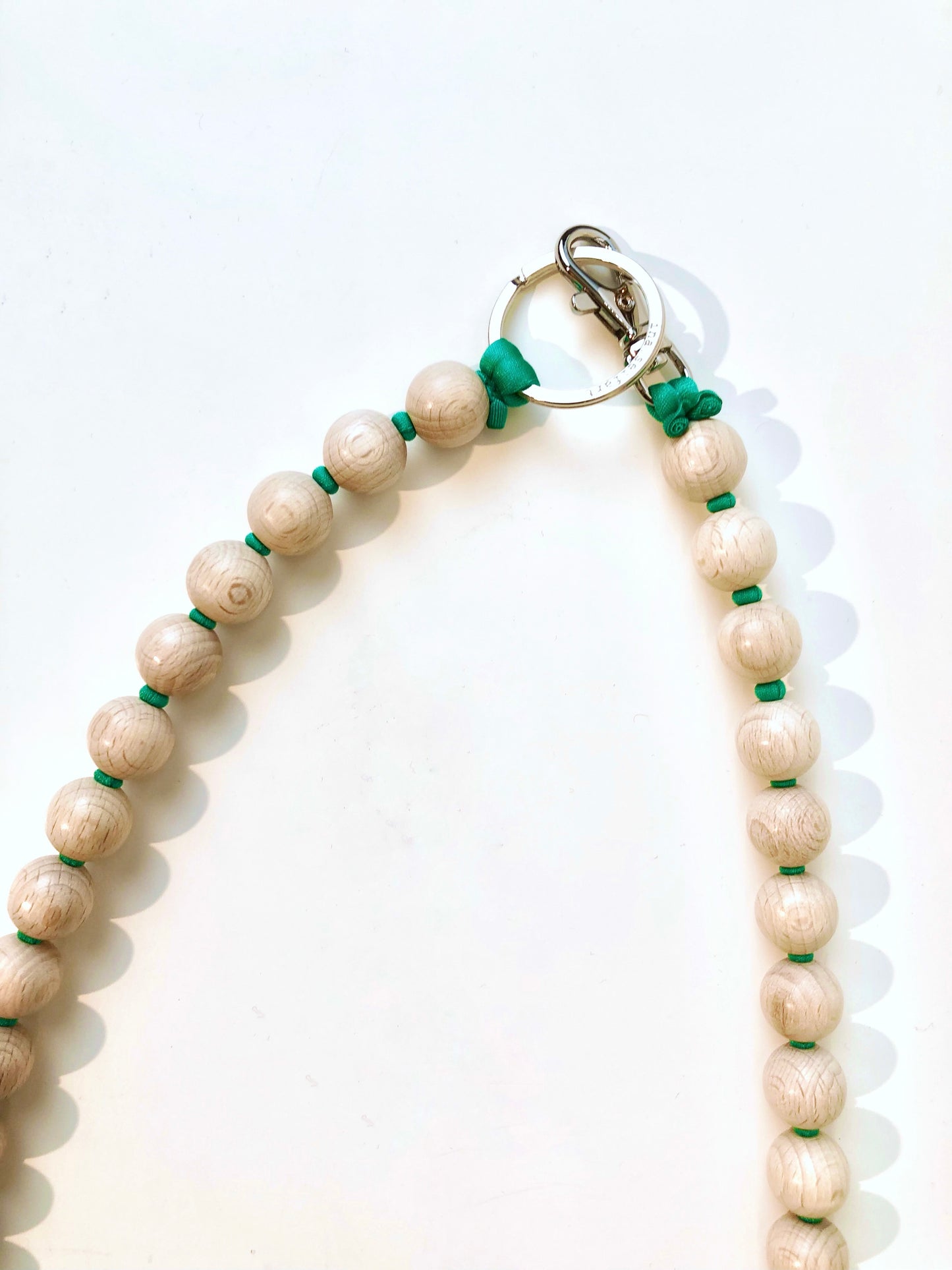 Perlen Key-Holder Dick, Natur-Grün