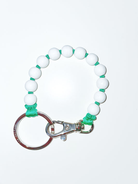 Pearl key holder white-green 