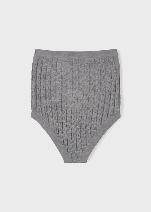 Mini Cable PJ Panties, Grey Melange, Slip