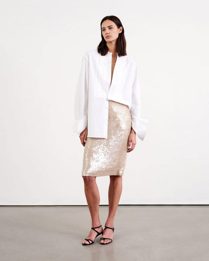 Bonne Sequin, Beige, Skirt - Lindner Fashion