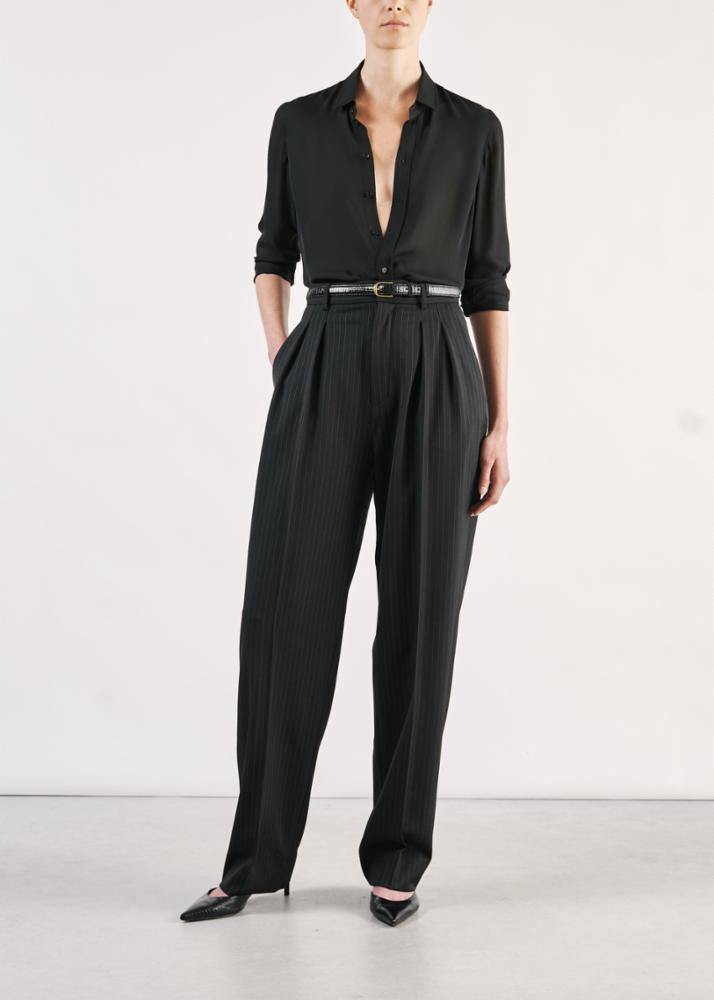 Etienne, Black Pinstripe, Pants - Lindner Fashion
