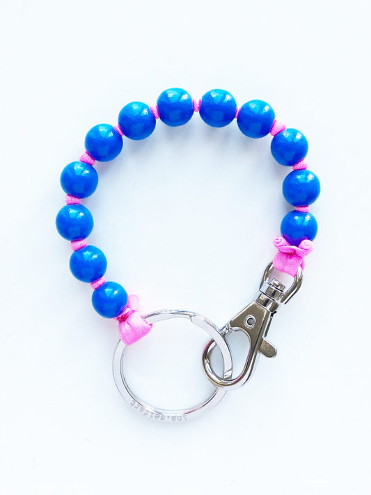 Perlen Key-Holder Blau-Rosa