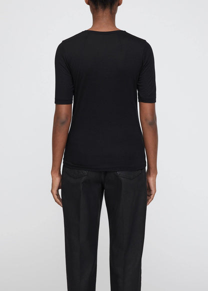 Modal Cashmere Tee, Black, T-Shirt - Lindner Fashion