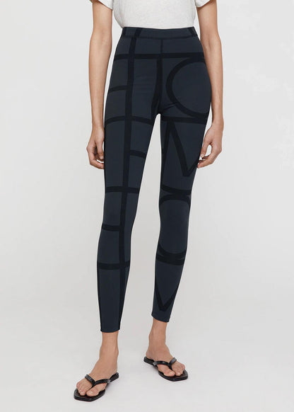 Monogram Leggings, Black, Leggings - Lindner Fashion