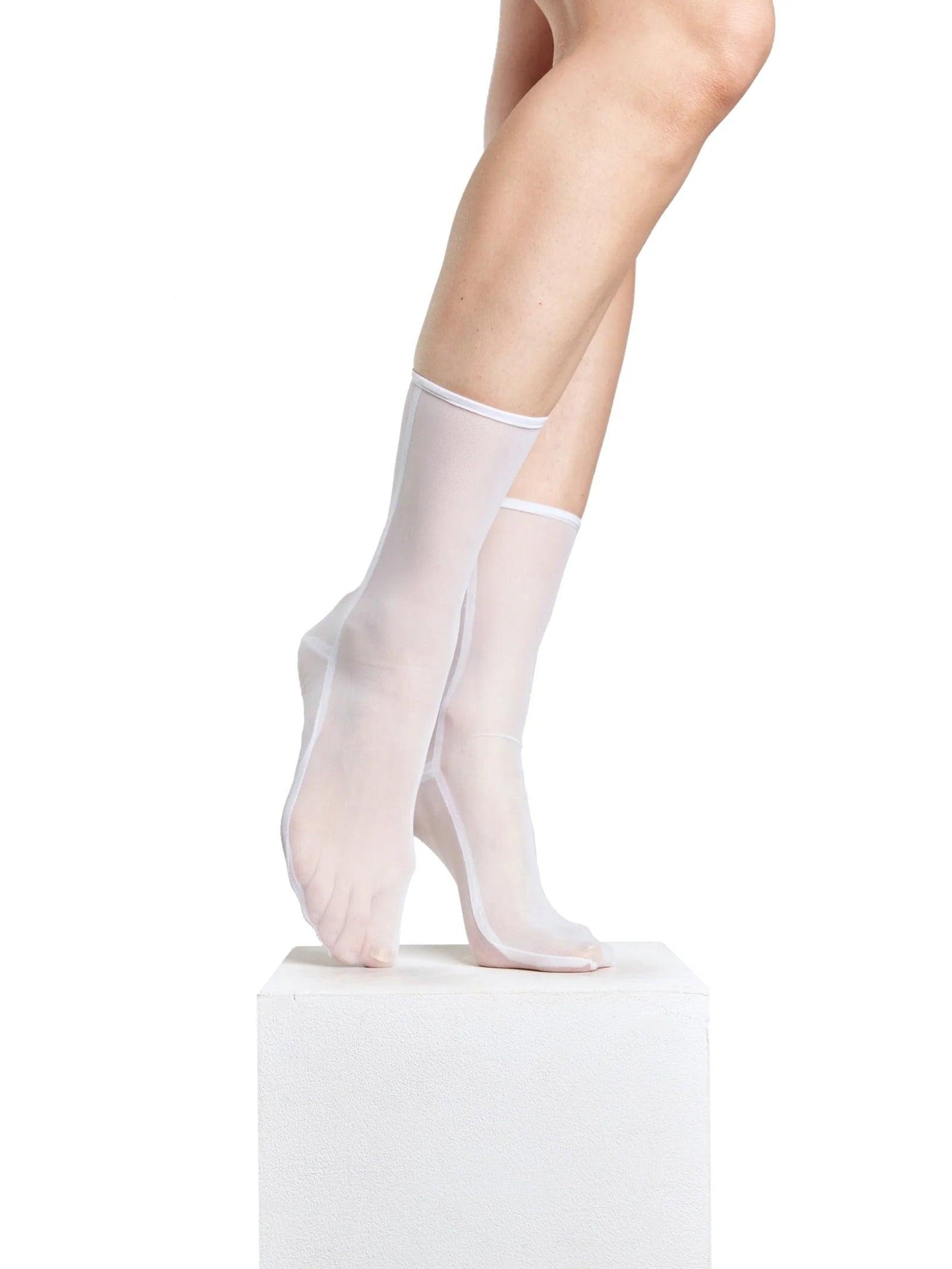 Net Socks, White, Socks - Lindner Fashion